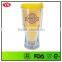 Eco-friendly 400 ml Insulated double wall plastic beer cup with lid