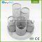 Factory oem design metal mesh cheap sliver cute 5 tubes pen holder