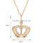 Gift Classic Crown Pendant Necklace Rose Gold/platinum Plated 100%hand Made Fashion Women Jewelry Crystal rhinestone