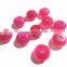 AAA Genuine Beautiful Gorgeous Pink Chalcedony Faceted Fancy Stylist Roundel Big Hole Beads