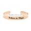 Hotselling plain custom words stainless steel adjustable cuff bangle