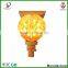 Yellow Solar flashing warning light for traffic road or construction site
