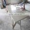 Simble counter for fast food , solid surface table top with stainless table base
