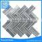 Mixed grey herringbone white marble mosaic tile