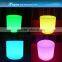 Rechargeable Li-ion battery LED cube stool/ round plastic stool/LED cube chair