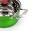 Hot Selling 5pcs Colorized Drum-shaped Stainless Steel Soup Pot Kitchen Cookware With Decal