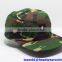 Custom pattern printed 5 panel hat with leather patch
