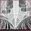 Polyester white chemical lace with tassel fringe, fashion abstract style fabric lace
