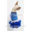 Blue Dog Tutu Dress Crochet Bling-bling Handmade Crocheted Wedding Designer Chihuahua Clothes Cat Costume