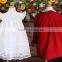 White Pinafore Classic Red Christmas Children Clothing Sets 3 Year Old Girl Dress