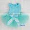 Aqua Blue Rosettes Elegant Rose Wedding Tutu Small Dog Clothes Party Dress XS-L