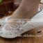 Lace is low with bridesmaid dresses and a comfortable hand-made white wedding shoes WS034