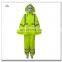 reflective flame retardant yellow polyester raincoat