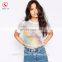 New arrival mesh rainbow crop top tshirt for girls