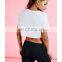 Yihao Trade Assurance Womens Printed Fitness Sports Gym Wear Loose Crop Top T shirt 2017