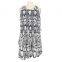 Crinkle Chiffon Monochrome Print Young Lady Dress