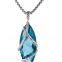 Sterling Silver 925 DY Cable Wrap Pendant with Blue Topaz and Diamonds