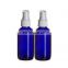 4 oz. Cobalt Blue Boston Round GLASS Spray Bottle with WHITE Fine Mist Sprayer