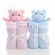 Plush Gift Bear Head Coral Fleece Baby Soothe Blanket For Newborn