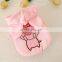 Cute cat Dog Clothes pink piggy embroider Pet Hoodies puppy apparel with ear