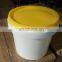 3L round plastic bucket with lid, steel handle, plastic barrel and pail