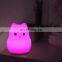 Switch cartoon owl Led Silicone Multicolor Changing Night Light Battery Colorful night  Lamps For Kids