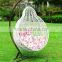 Modern patio furniture swing rattan egg chair with cushion, comfortable wicker outdoor furniture