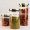 Wholesale High Quality Wooden Lid Borosilicate Glass Jars and Containers 350ml / 500ml / 750ml / 1000ml