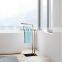 Multifunctional bathroom standing hotel stainless steel towel rack houseldhold bath towel rack tempered glass base towel rack