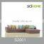 modern style l shaped fabric sofa with multi-cushion as home furniture