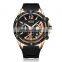 MEGIR 2083G Men's Fashion&Casual Watch Quartz Movement Leather Band Business Watch Auto Date 24-hours Hand Led Silicon Watch