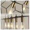 Metal Loft 5 Light Bar Hanging Light Fixture Iron Frame Room Restaurant Cable Gold Pendant LED Light