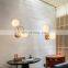 Factory Cheap Double Heads Home Hotel Fashion Bedside Decorative glass shade gold black indoor headboard reading wall light