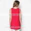 New t shirt design with high quality red color longline Women's shirt OEM manufactuer TS069