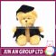 Custom brown plush graduation teddy bear educational toy