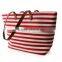 Wholesale High Quality fashion simple woman stripe canvas tote bag