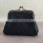 Fashionable PU Leather Coin Sorter Purse With Metal Frame Closure