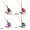 wholesale fashion jewelry copper platinum glass stone 3 grams gold necklace models