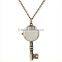 VIntage KeyChain style Simple Round Antique Bronze Round Pocket Watch Necklace Pendant Key Chain Watch Necklace