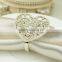 fashionable heart shape plastic pearls metal alloy napkin rings for wedding