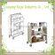 2016 newest design acrylic book cart with wheel library mobile book vehicles 3-layer book cart