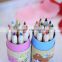 mini Nature color pencil in paper tube with sharpener cap/ mini coloring pencil/ kids gift