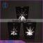 2016 new design snow pattern shaped electroplate black tealight candle glass