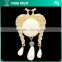 White Drop Pearl Diamond Shape Gold Metal Pin Rhinestone Brooches