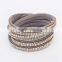 Fashion Handmake Resin Women Multi-layer Velvet Leather Bracelet