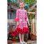 Hot sale good quality red rose flower dress beautiful party dress baby birthday dress oem children ruffle dress