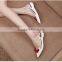 New design lady dress shoes elegant women flat sandals 2016 PU upper
