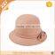 New Women Vintage Round Solid Color French Cloche Faux Wool Hat