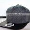 blank wool snapback with leather brim