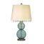 Best selling decorative table lamp modern bedside clear blue glass white shade table lamp